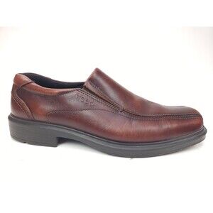 ECCO Shoes Mens 8-8.5 Brown Burgundy Leather Helsinki Loafer EUR 42